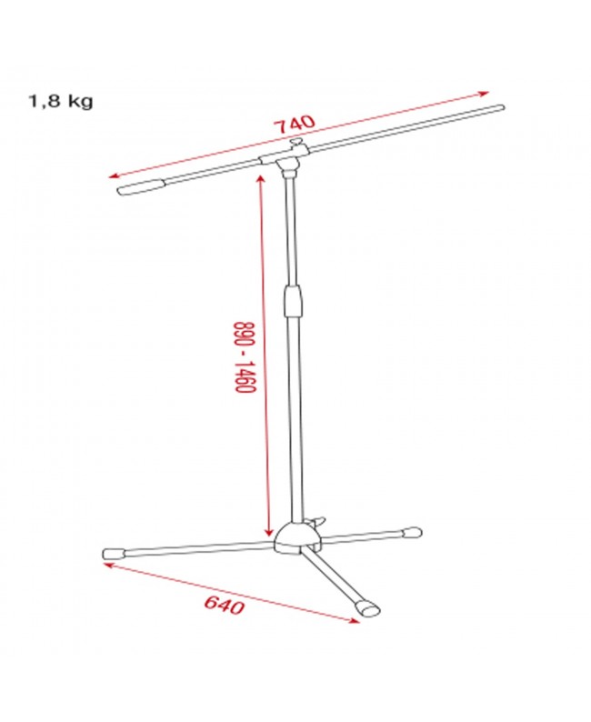 SHOWGEAR Microphone Boom Stand - Lite Floor Stands