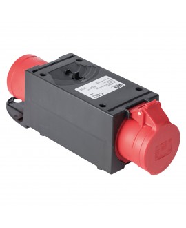 PCE Mobile Distribution Box Plastic Series ST.ANTON 2F 16/5 GS32/5 Ea m.B. 1x 5P CEE 32 A in - 1x 5P CEE 16 A out - IP44 Adap...