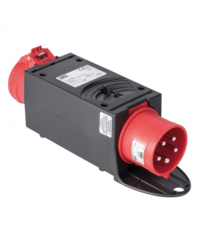 PCE Mobile Distribution Box Plastic Series ST.ANTON 2F 16/5 GS32/5 Ea m.B. 1x 5P CEE 32 A in - 1x 5P CEE 16 A out - IP44 Adap...