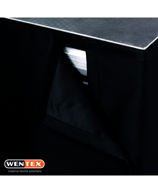 WENTEX Stage Skirt MCS 300 g/m² Black - 620 x 100 cm (W x H) - unpleated Molton & Stage Fabrics