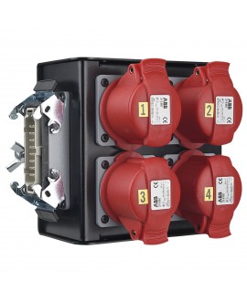 SHOWGEAR Breakout-box 16-pin Connector to 4x CEE 4P 16 A Red