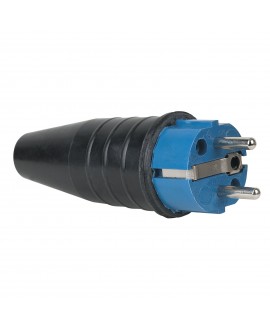 PCE Rubber Schuko Connector Male Blue - 240 V - CEE 7/VII - 16 A SCHUKO Kabelsteckverbinder