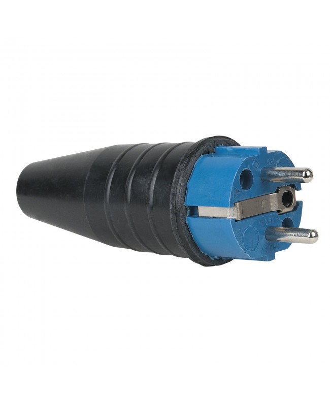 PCE Rubber Schuko Connector Male Blue - 240 V - CEE 7/VII - 16 A