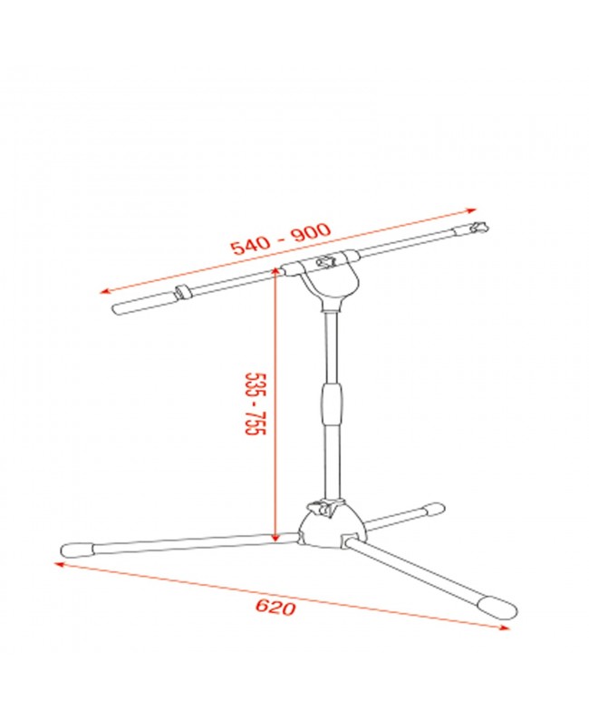 SHOWGEAR Mammoth Microphone Boom Stand - Medium Bodenstative