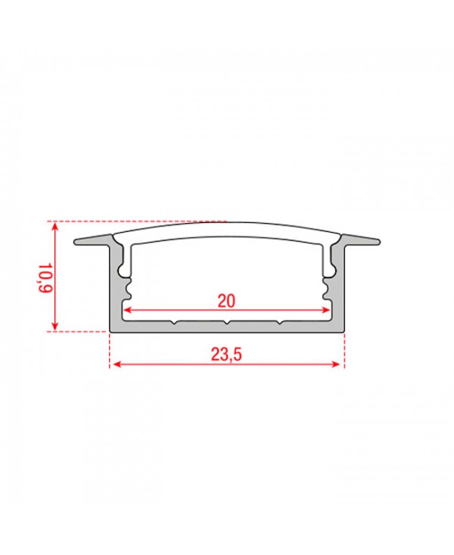 ARTECTA Profile Pro 19 Reccessed Accessori per strisce & luci a tubo