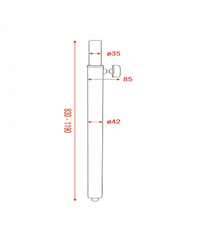 SHOWGEAR Mammoth Distance Tube Stative für Lautsprecher