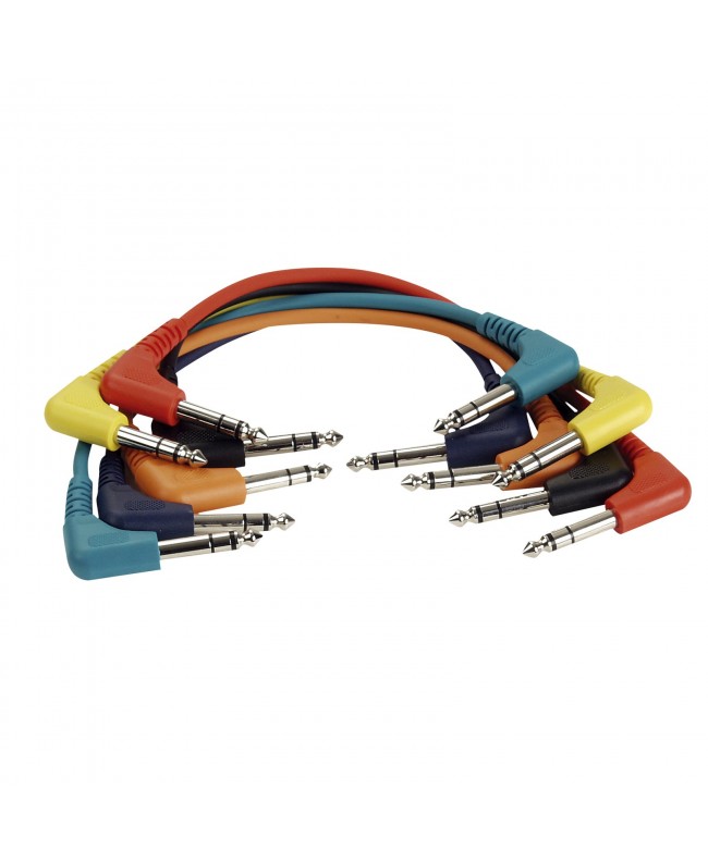 DAP FL42 - 6 coloured bal. patch 90° to 90° 90 cm Pedalboard Patch-Kabel