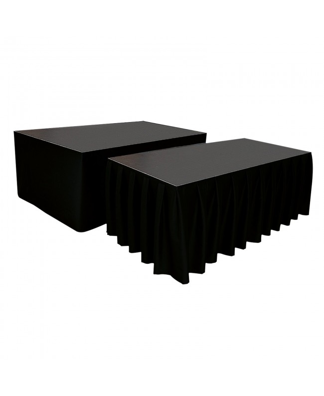 WENTEX Stage Skirt MCS 300 g/m² Black - 620 x 40 cm (W x H) - unpleated Molton & Stage Fabrics