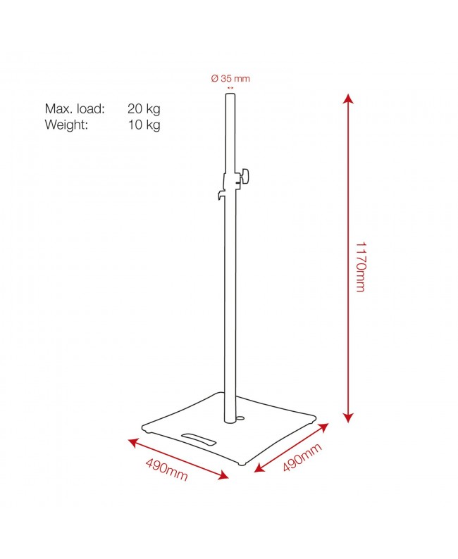 SHOWGEAR Speaker Stand with Baseplate Boxen Stative