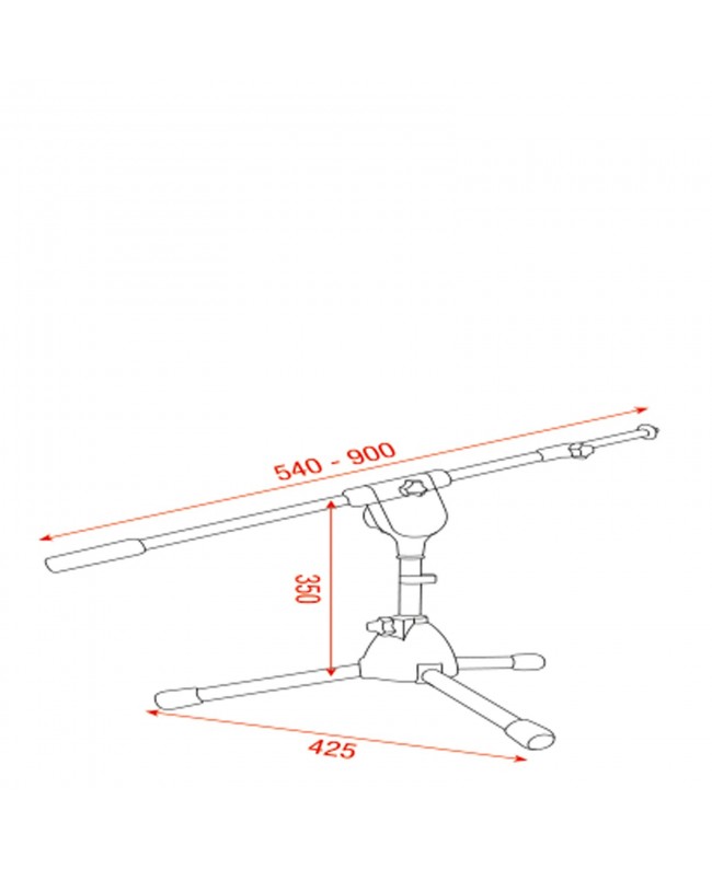SHOWGEAR Supporto per microfono Mammoth - Basso Supporti da pavimento