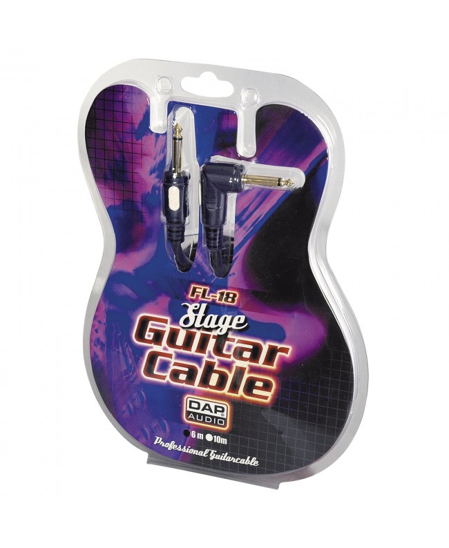 DAP FL18 - Stage Guitar Cable straight Ø 6 mm to 90° 6 m Cavo per strumenti