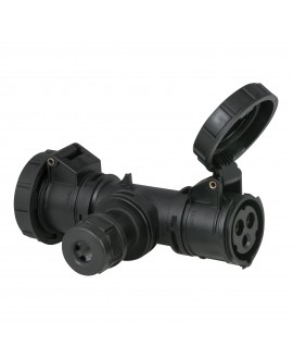 PCE T-connect 2-way 16/3 - Cablegland CEE IP67 Adapters