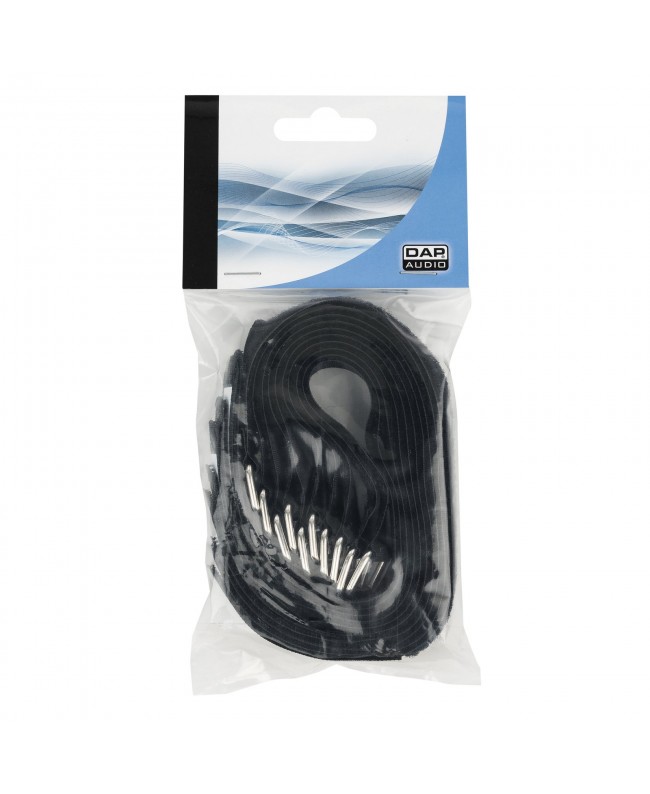 SHOWGEAR Hook and Loop Fastener 300 x 20 mm - Black - Set of 10 Kabelbinder