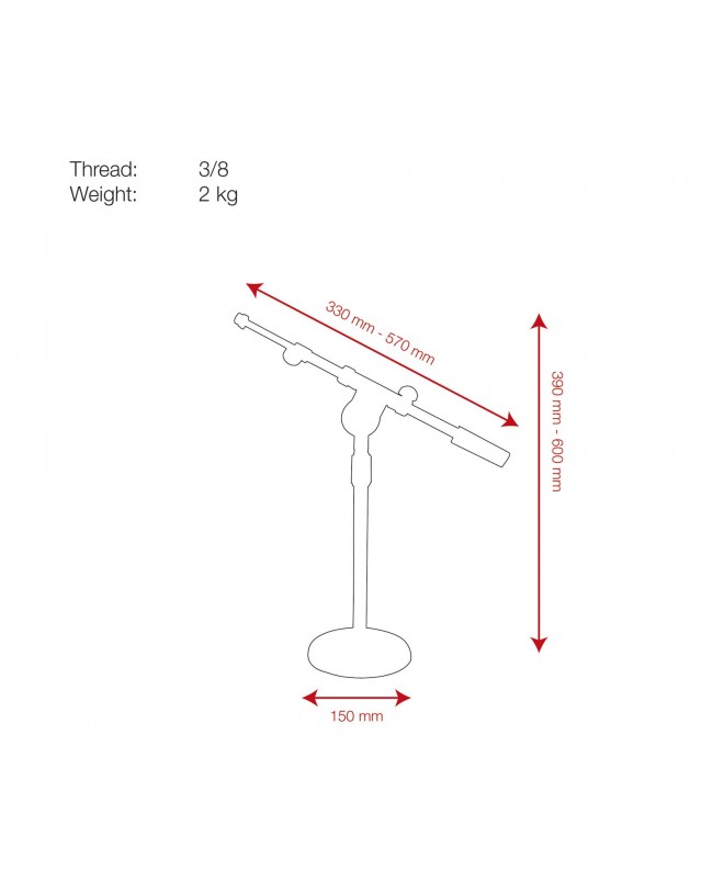 SHOWGEAR Desk Microphone Stand Floor Stands