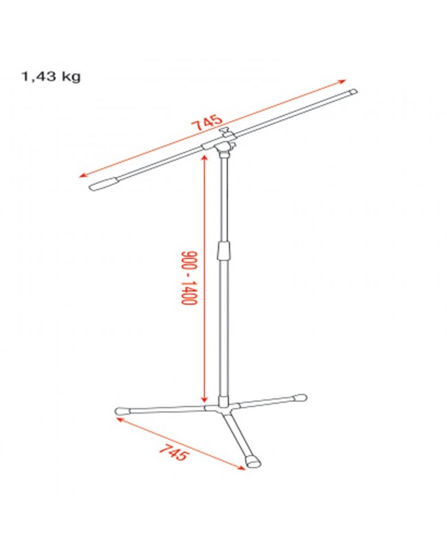 SHOWGEAR Microphone Boom Stand - Value Line Bodenstative