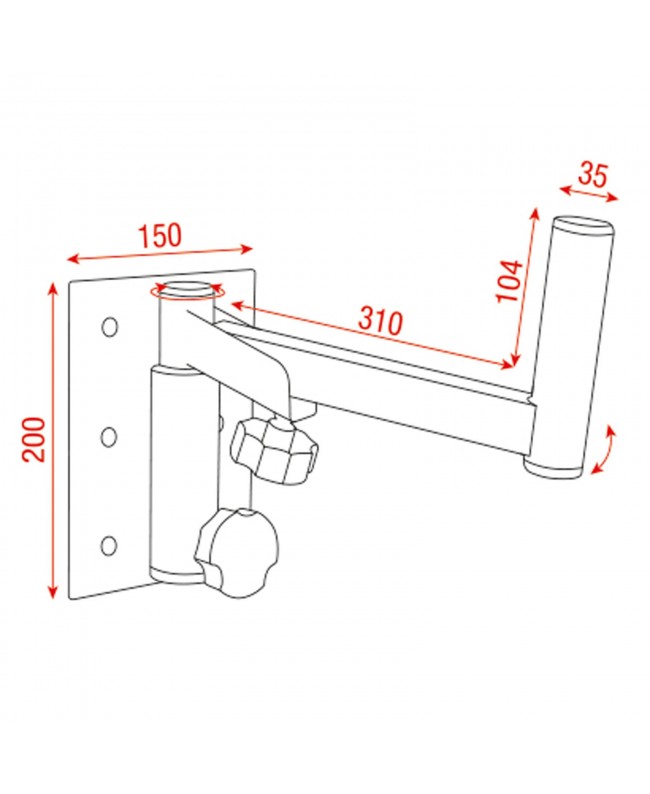 SHOWGEAR Mammoth Adjustable Speaker Bracket Wall Brackets