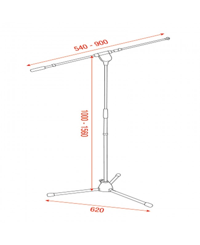 SHOWGEAR Supporto per microfono Mammoth - Alto Supporti da pavimento
