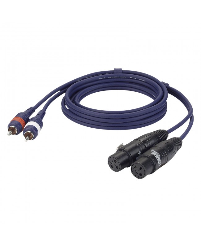 DAP FL25 - 2 RCA male L/R to 2 XLR/F 3P 3 m Unbalanced Audio Cables