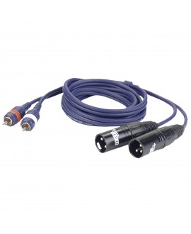 DAP FL26 - 2 RCA male L/R to 2 XLR/M 3P 3 m Cavi audio asimmetrici