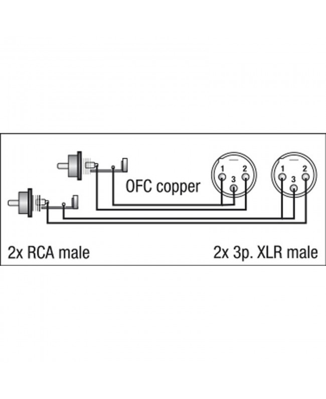 DAP FL26 - 2 RCA male L/R to 2 XLR/M 3P Cavi audio asimmetrici