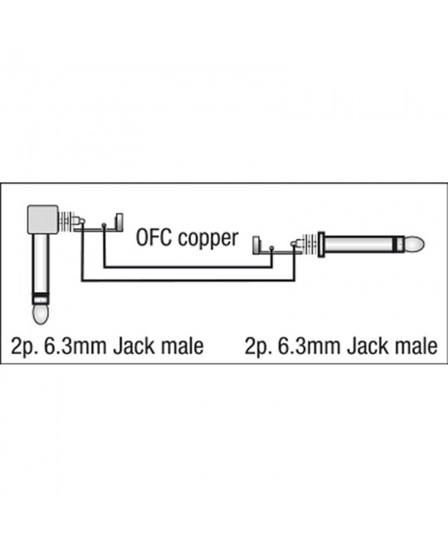 DAP FL29 - unbal. Jack mono to Jack mono 90° 1.5 m