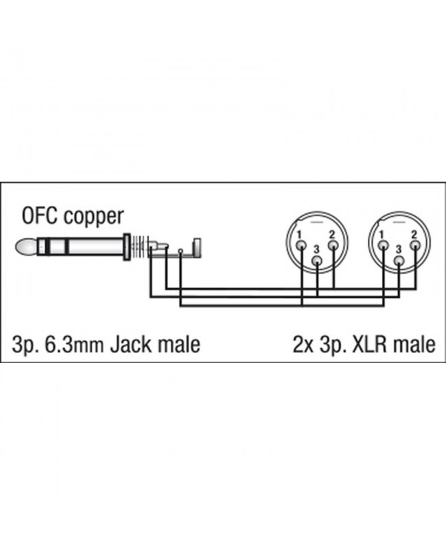 DAP FL36 - 2 x bal. XLR 3P, male to Jack stereo 1,5 m