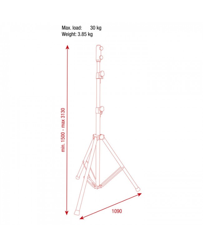 SHOWGEAR Light Stand Aluminium (incl. Spigot Adapter) Adattatore spigot incluso Supporti per luci