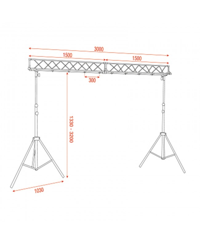 SHOWGEAR Light Bridge Set Mammoth Stands Licht Stative