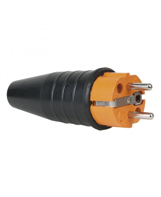 PCE Rubber Schuko Connector Male Orange - 240 V - CEE 7/VII - 16 A SCHUKO Cable Connectors