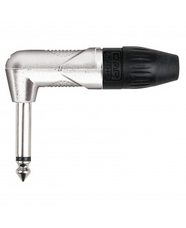 DAP 6.3 mm Right-angle Jack X-type Mono Alloggiamento in nichel - cappuccio finale nero Connettori volanti Jack