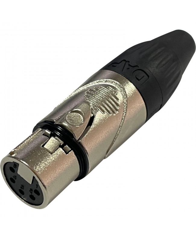 DAP XLR 5P X-type - female Black end cap - nickel housing 5-Pin XLR Einbausteckverbinder