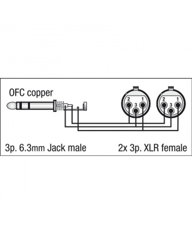 DAP FL37 - 2 x bal. XLR 3P, female to Jack stereo 1.5 m