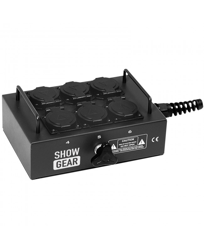 SHOWGEAR BO-6-PG 6 prese Schuko con dado cavo - max. 16A.