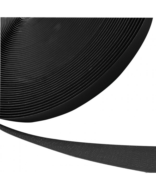 SHOWGEAR Hook and Loop Tape - Hook Side Black - 20 mm x 25 m - self-adhesive