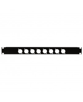 SHOWGEAR 19 Inch Connector Panel 1U - for 8 XLR Connectors (D-Size)