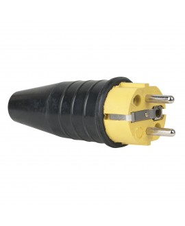 PCE Rubber Schuko Connector Male Yellow - 240 V - CEE 7/VII - 16 A SCHUKO Kabelsteckverbinder