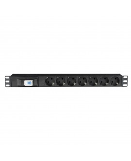 SHOWGEAR 19 1U Socketstrip 7 With breaker 19" Steckleisten