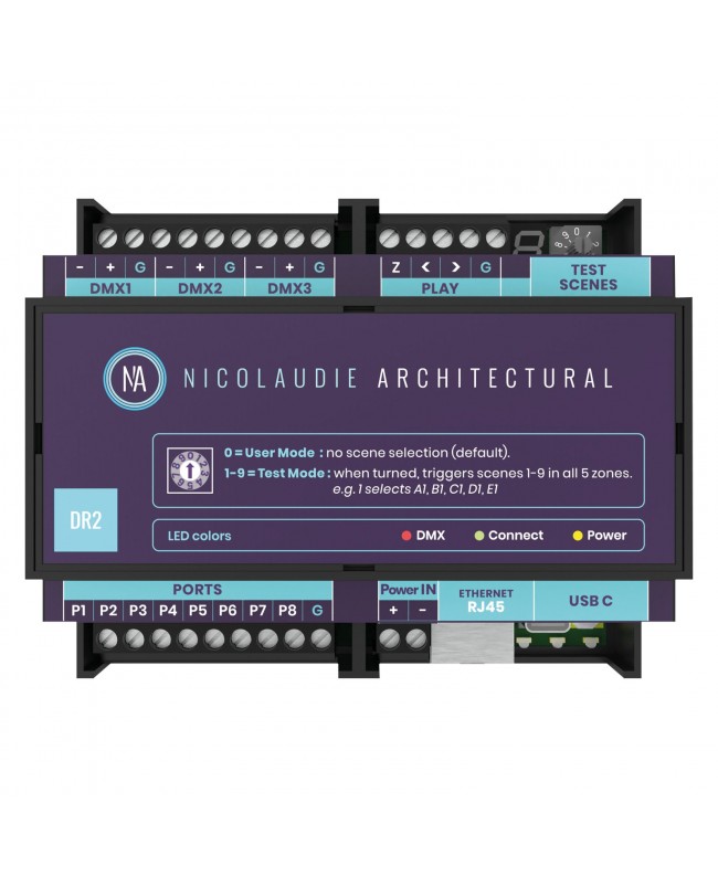 NICOLAUDIE ARCHITECTURAL DINA - DR2 DIN-rail-mounted, advanced lighting controller