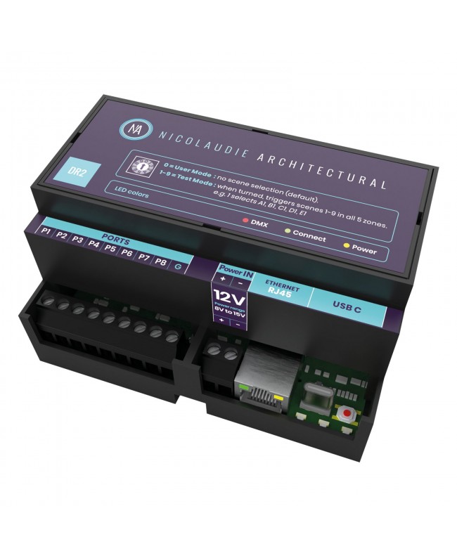 NICOLAUDIE ARCHITECTURAL DINA - DR2 DIN-rail-mounted, advanced lighting controller