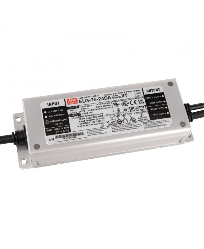MEANWELL LED Power Supply - 75 W - 24 V DC Strip Trafos & Controller