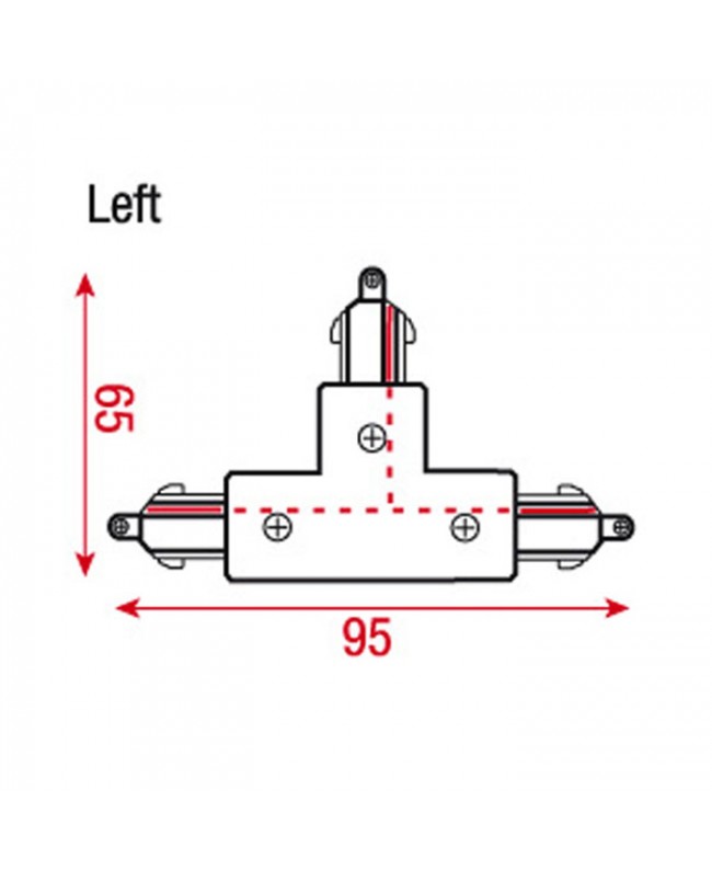 ARTECTA 1-Phase Left T Connector Black