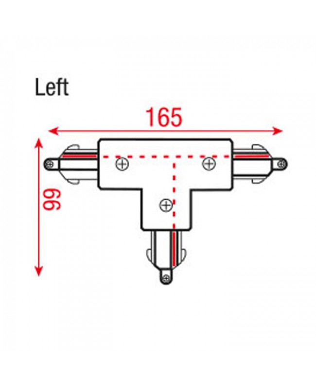ARTECTA 3-Phase Left T Connector Black Schienenleuchten