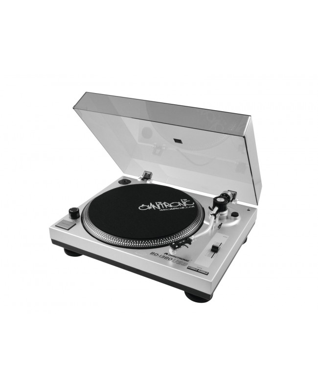 Omnitronic BD-1380 USB Turntable sil Giradischi