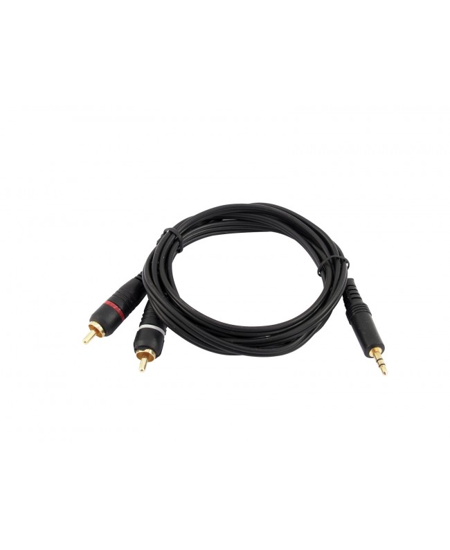 Omnitronic Adapterkabel 3,5 Klinke/2xCinch 3m sw