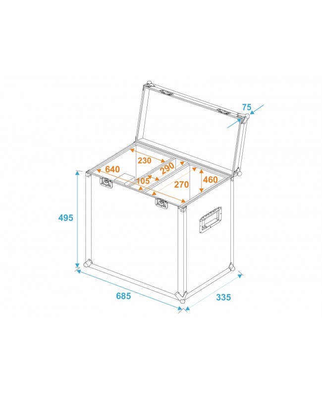 Roadinger Flightcase 2x TSL-750/TSL-1200 Movinglight-Cases