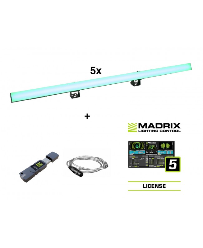 Eurolite Set 5x LED PR-100/32 Pixel DMX Rail + Madrix Software LED BAR