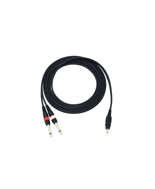 Omnitronic Adapterkabel 3,5 Klinke/2xKlinke 3m sw