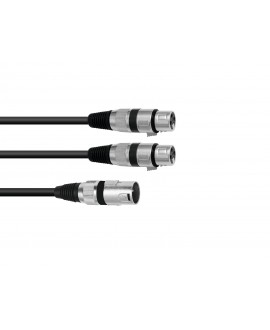 Omnitronic Adapter Cable XLR(M)/2xXLR(F) 1.5m bk