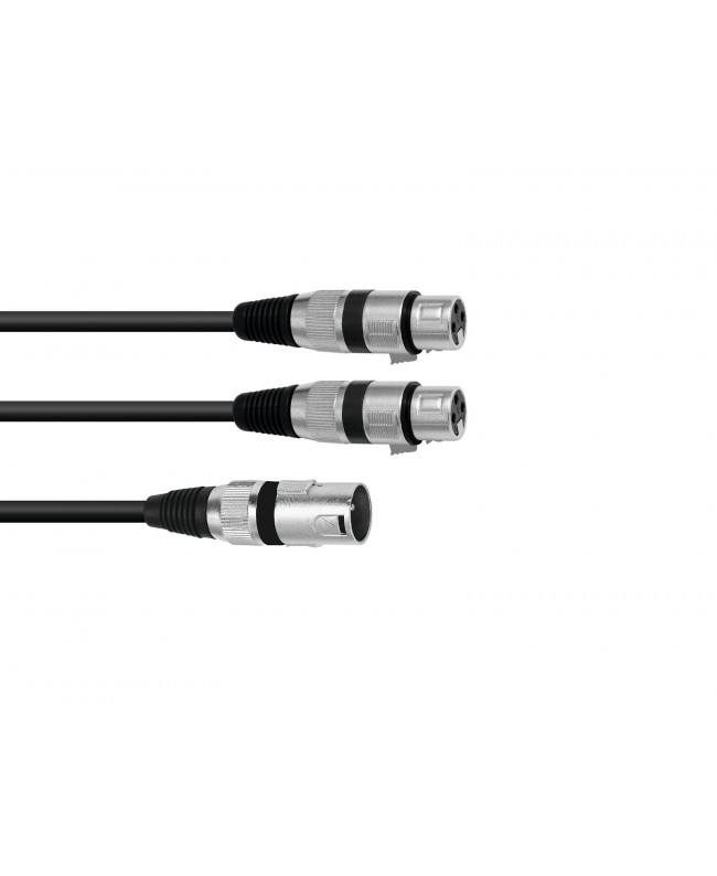 Omnitronic Adapterkabel XLR(M)/2xXLR(F) 1,5m sw