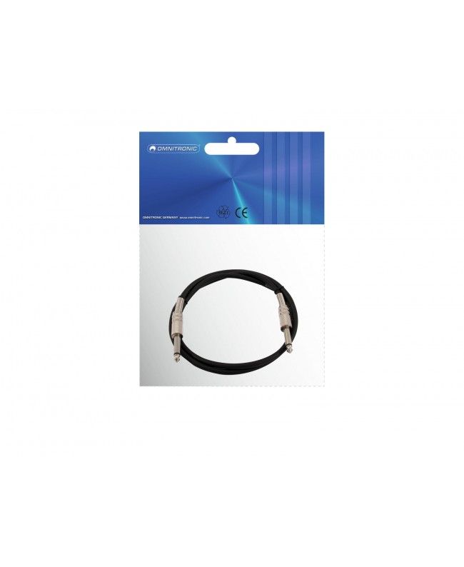 Omnitronic Jack Cable 6.3 mono 1m bk